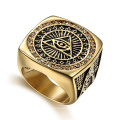 China Manufacturer Masonic Signet Ring Stainless Steel Simple Design Large Size Jewelry Rings